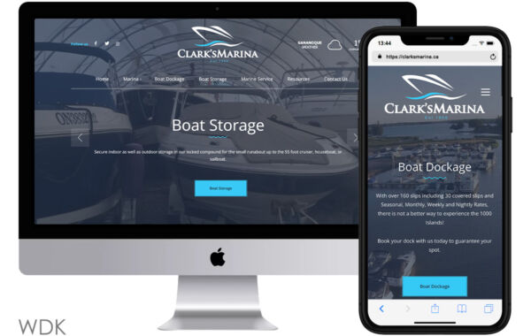 Website Design Kingston portfolio image of Clark's Marina